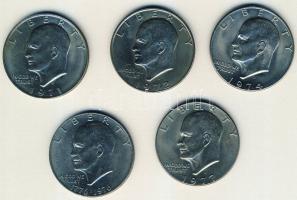 USA 1971-77. 1$ "Roosevelt" (5x) mind klf évszámmal! T:2,3
