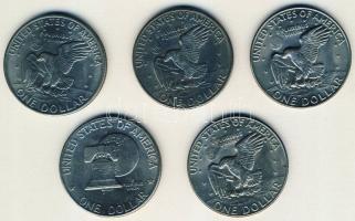 USA 1971-77. 1$ "Roosevelt" (5x) mind klf évszámmal! T:2,3