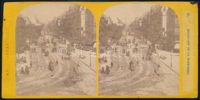 cca 1900 Párizs, Boulevard de la Madeleine, sztereo fotó, 8,5x17 cm