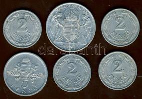 1941-45. 2P Alu (4x), 5P Alu (1x), 5P Alu "Horthy" (1x) T:2,3