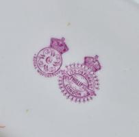 Régi Royal Worcester angol porcelán tálka virág dekorral, részben kézzel festett, jelzett, lepattaná...
