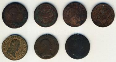 Ausztria/magyar verdejel 1790-1851. 1Kr (4x) 3klf + Ausztria 1800-1851. 1Kr (3x) 2 klf T:3,4