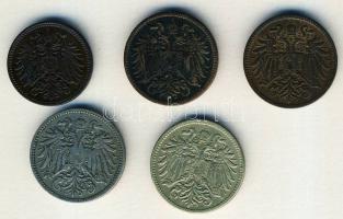 Ausztria 1895-1915. 1H, 2H (2x), 10H (2x) klf T:3