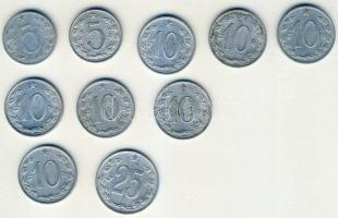 Csehszlovákia 1954-71. 5H (2x), 10H (7x), 25H (1x) T:3