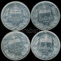 1895-1915. 1K Ag (4x) mind klf évszámmal! T:2/3,3