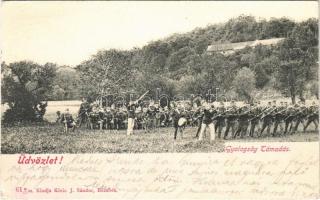 1902 Gyalogság támadás. Kiadja Klein J. / Hungarian military infantry