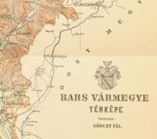 cca 1900 Bars vérmegye térképe. Posner. 22x28 cm