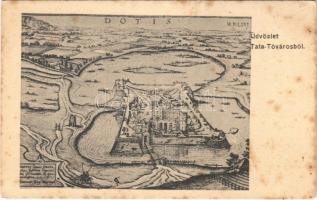 Tata, Tata-Tóváros; Dotis MDLXVI / Tatai vár 1566-ban. Georgius Houfnaglius (Joris Hoefnagel) metszete (fl)