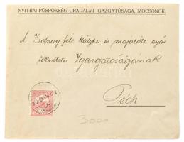 1912 A Zsolnay féle kályha és majolika gyárnak címzett boríték a nyitrai püspökségtől