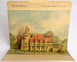 Budapest XIV. Vajdahunyad vára, kinyitható, térhatású képeslap, Képzőművészeti Alap kiadása / pop-up postcard (fa)