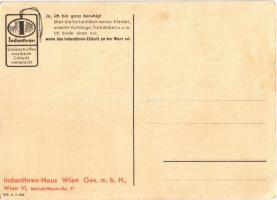 Ja, ich bin ganz beruhigt... Indanthren-Haus Wien / Indanthren textil festék reklámlap / Indanthren ...