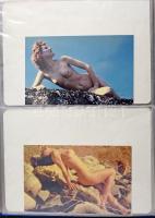 Kb. 90 db MODERN motívum képeslap albumban: erotikus meztelen Pin-up lányok / Cca. 90 modern motive postcards in an album: erotic nude Pin-up girls