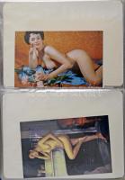 Kb. 90 db MODERN motívum képeslap albumban: erotikus meztelen Pin-up lányok / Cca. 90 modern motive ...
