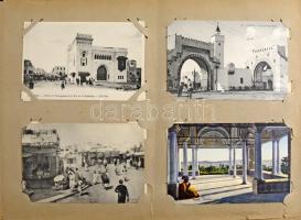Kb. 200 db RÉGI algériai képeslap albumban: városok és motívumok / Cca. 200 pre-1950 postcards in an album: Algerian towns and motives