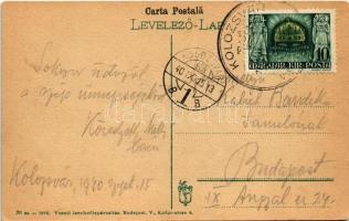 Kolozsvár, Cluj; Gara / Pályaudvar belső része, vasútállomás, vonat, gőzmozdony. Vasúti Levelezőlapá...