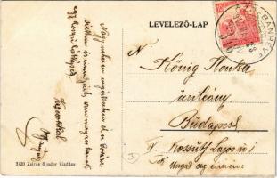 1917 Ózd, Vasolvasztók. Zsíros Sándor kiadása + "ÓZD-BÁNRÉVE 348" mozgóposta (EK)