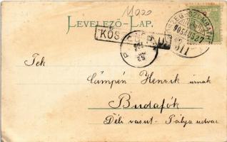 1905 Kőszeg, a jövőben montázslap, Kávéház a Koronához. Róth Jenő kiadása / in the future montage + ...