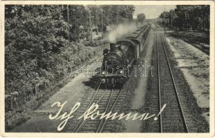 1940 Ich komm! / German train, locomotive. Foto Kühlewindt + I. Inft. Ers. Btl. 131. 2. Schützenkompagnie (EB)