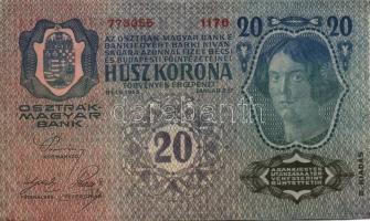 1913. 20K piros, vízszintes "Deutschösterreich" fny-sal T:I