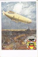 Zeppelin über Wien / Zeppelin airship over Vienna. Verlag des Vereines Südmark Karte Nr. 93. s: Danilowatz (EK)