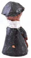Öregapó, mázas kerámia szobor, jelzés nélkül, lepattanásokkal, m: 16 cm