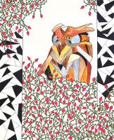 Kun Sarolta (1990-): Éjjeli őr. Akvarell, papír, jelzett, felcsavarva, 50×40 cm