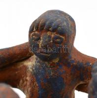 'Tűzőrzők', mázas kerámia mécsestartó, viasznyomokkal, repedésekkel, d: 14,5 cm