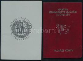 cca 1957-2000 Bejegyzésektől mentes, kitöltetlen KISz tagsági könyv és Magyar Diáktűzoltó Szövetség tűzoltó igazolvány