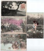 9 db RÉGI japán város képeslap vegyes minőségben / 9 pre-1945 Japanese town-view postcards in mixed ...