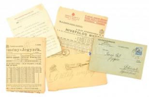 cca 1930-1940 Sorsjegyhúzással, sorsjegyekkel kapcsolatos papírrégiségek., nyomtatványok, reklámok