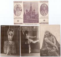 26 db RÉGI motívum fotó képeslap vegyes minőségben: színésznők és táncosnők / 26 pre-1945 motive pho...