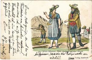 1901 Der Tyroler Hauptmann Hofer nebst seiner Familie / Andreas Hofer, the leader of the Tyrolean Rebellion, with his family. Scherer Verlag litho (r)