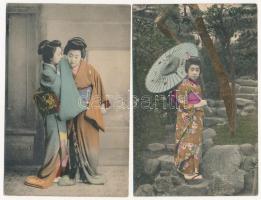 4 db RÉGI japán város képeslap vegyes minőségben / 4 pre-1945 Japanese town-view postcards in mixed ...