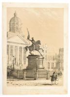 1848 Statue de Godefroid litográfia, 19x30 cm