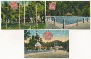 3 db RÉGI maláj képeslap / 3 pre-1945 Malaysian motive postcards