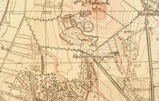 Régebii a Balatonfelvidék egy részletét bemutató térkép (Badacsoyn, Szigliget, Salföld, stb.), 31x41...