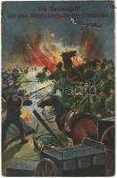 Ein Nachtangriff auf eine Kosakenbrigade bei Limanowa / WWI Austro-Hungarian K.u.K. military art postcard. L&P. 1800. (fa)