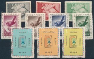 1951-1967 Bélyegkiállítási levélzárók, 10 klf db