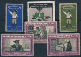 1905-1914 Írószerek, tinták 6 db ritka levélzáró
