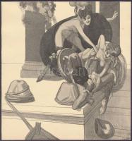 Franz von Bayros (1866-1924): 'Aristophanes Lysistrata', erotikus heliogravűr, papír karto...