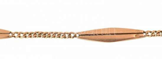 Arany (Au) 14K lánc, porcelán Mária medállal, jelzett, h: 48 cm, bruttó: 21,69 g