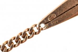 Arany (Au) 14K lánc, porcelán Mária medállal, jelzett, h: 48 cm, bruttó: 21,69 g