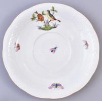 Herendi Rotschild mintás leveses csésze alátéttel. Kézzel festett, jelzett, hibátlan. Csésze d: 13,8...