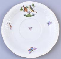 Herendi Rotschild mintás leveses csésze alátéttel. Kézzel festett, jelzett, hibátlan. Csésze d: 13,8...