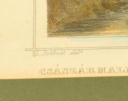 cca 1850-70 Ludwig Rohbock (1820-1883) - J. Richter: Császármalmok és Császárfördő Budán. Kaisermühl...