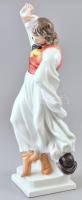 Herendi porcelán táncoló juhász, kézzel festett, jelzett, hibátlan, m: 29,5 cm