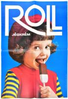 cca 1980 Roll jégkrém Retro plakát 56x82 cm Hajtva
