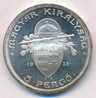 1938. 5P Ag "Szent István" T:1,1- kis patina 
Adamo P8.1