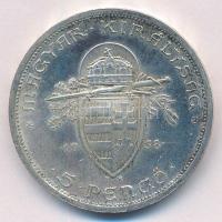 1938. 5P Ag "Szent István" T:1,1- kis patina 
Adamo P8.1