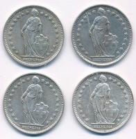 Svájc 1958-1964. 1Fr Ag (4xklf) T:1-,2 kis patina
Switzerland 1958-1964. 1 Francs Ag (4xdiff) C:AU,...